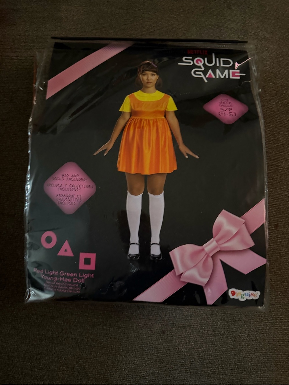 Official Squid Game Young-Hee Doll Costume Adult Small 4-6 COMPLETE with Wig